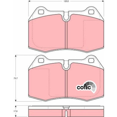 TRW Bremsbelagsatz, Scheibenbremse COTEC GDB1269
