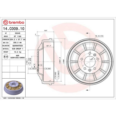 Brembo | Bremstrommel | 14.C009.10