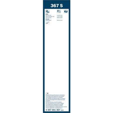 BOSCH 367 S Scheibenwischer Twin 3 397 001 367