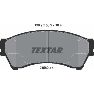 Textar | Bremsbelagsatz, Scheibenbremse | 2458201