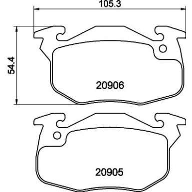 Hella | Bremsbelagsatz, Scheibenbremse | 8DB 355 019-131