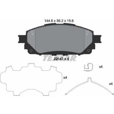 Textar | Bremsbelagsatz, Scheibenbremse | 2264301