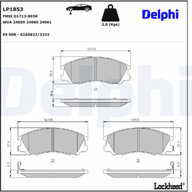 LP1853 Bremsbelagsatz, Scheibenbremse LP1853 Bremsbelagsatz, Scheibenbremse