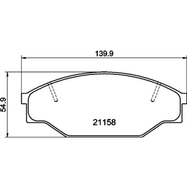Hella | Bremsbelagsatz, Scheibenbremse | 8DB 355 006-121