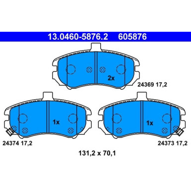 ATE | Bremsensatz, Scheibenbremse | 24.0126-0129.1 + 13.0460-5876.2