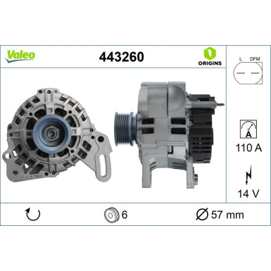 443260 Generator VALEO ORIGINS