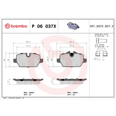 Brembo Bremsbelagsatz, Scheibenbremse XTRA LINE P 06 037X