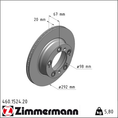 Zimmermann Bremsscheibe Coat Z 460.1524.20