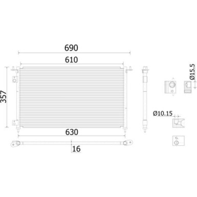 Mahle | Kondensator, Klimaanlage | AC 909 000S