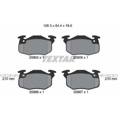 2090506 Bremsbelagsatz, Scheibenbremse