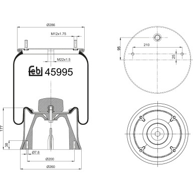 FEBI BILSTEIN 45995 Federbalg, Luftfederung