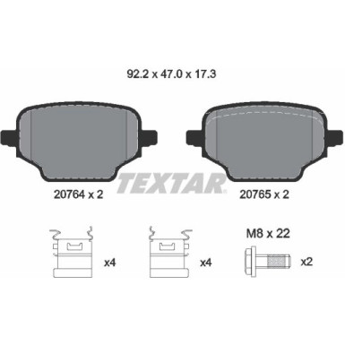 2076401 Bremsbelagsatz, Scheibenbremse Q+