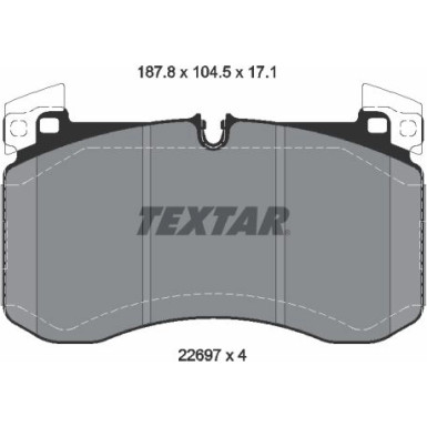 Textar | Bremsbelagsatz, Scheibenbremse | 2269701