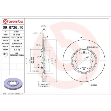 Brembo | Bremsscheibe | 09.6726.10