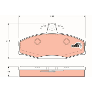 GDB1280 Bremsbelagsatz, Scheibenbremse COTEC