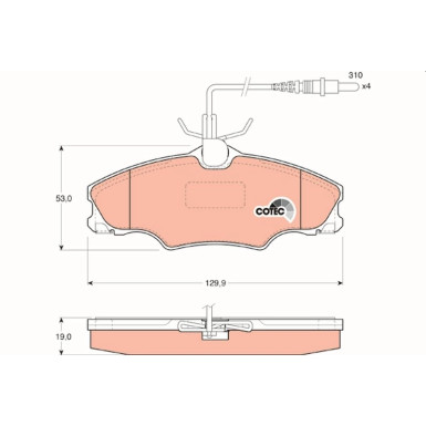 GDB1193 Bremsbelagsatz, Scheibenbremse COTEC