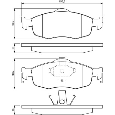 BOSCH Bremsbelagsatz, Scheibenbremse 0 986 460 969