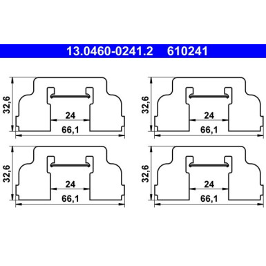 13.0460-0241.2 Zubehörsatz, Scheibenbremsbelag