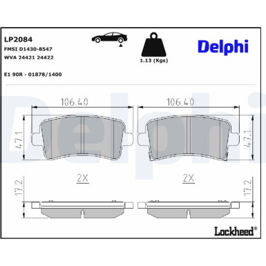 LP2084 Bremsbelagsatz, Scheibenbremse