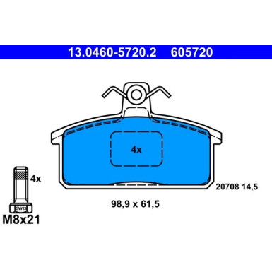 13.0460-5720.2 Bremsbelagsatz, Scheibenbremse