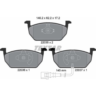 2203501 Bremsbelagsatz, Scheibenbremse Q+