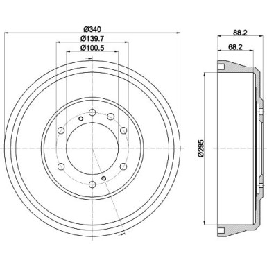 8DT 355 302-621 Bremstrommel