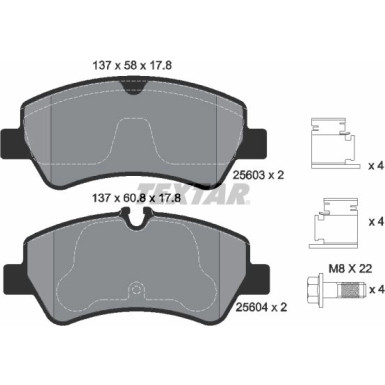 Textar Bremsbelagsatz, Scheibenbremse Q+ 2560301