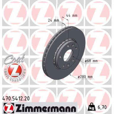Zimmermann | Bremsscheibe | 470.5412.20