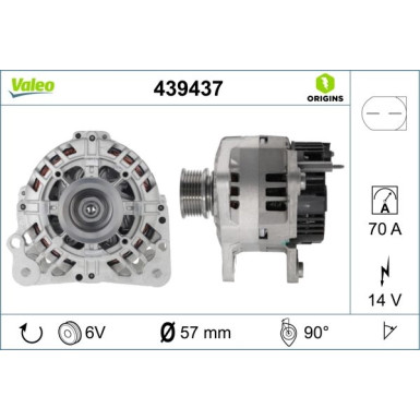 439437 Generator VALEO ORIGINS NEW OE TECHNOLOGIE