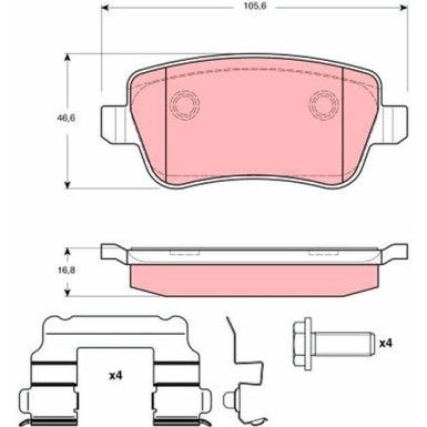 GDB1638 Bremsbelagsatz, Scheibenbremse