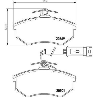 Hella | Bremsbelagsatz, Scheibenbremse | 8DB 355 017-651