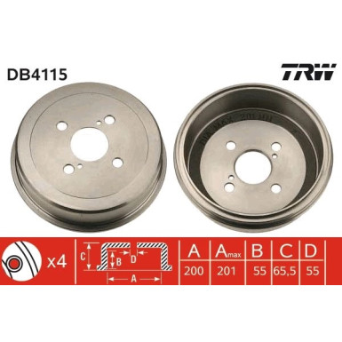 TRW | Bremstrommel | DB4115