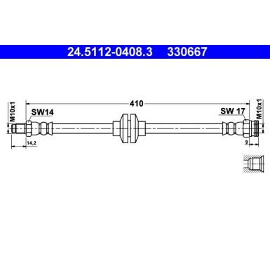 ATE | Bremsschlauch | 24.5112-0408.3