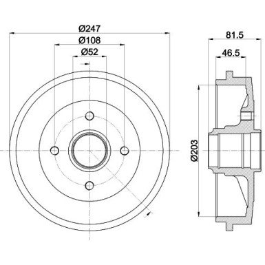 Hella | Bremstrommel | 8DT 355 300-481