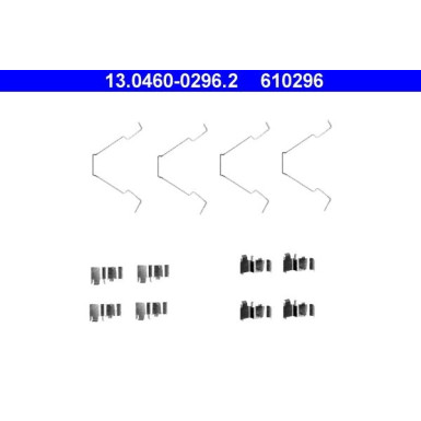 ATE | Zubehörsatz, Scheibenbremsbelag | 13.0460-0296.2