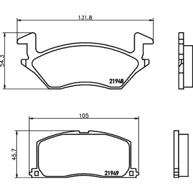 Hella | Bremsbelagsatz, Scheibenbremse | 8DB 355 016-781
