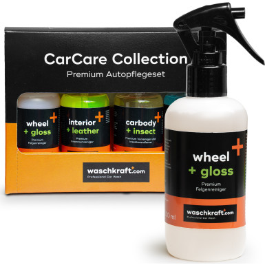 Autopflegeset von Waschkraft inkl. Reiniger für Glas, Innenraum, Lack & Felgen