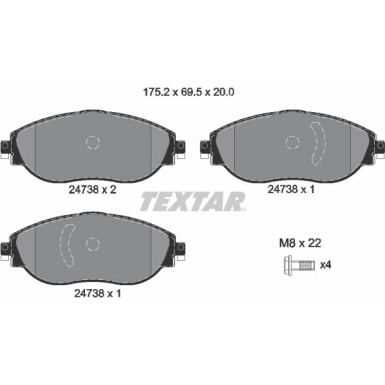 Textar Bremsbelagsatz, Scheibenbremse Q+ 2473806 Textar Bremsbelagsatz, Scheibenbremse Q+ 2473806