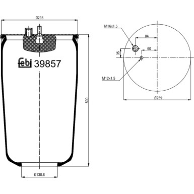 FEBI BILSTEIN 39857 Federbalg, Luftfederung