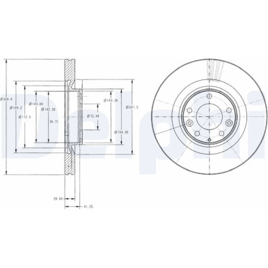 Delphi | Bremsscheibe | BG9104