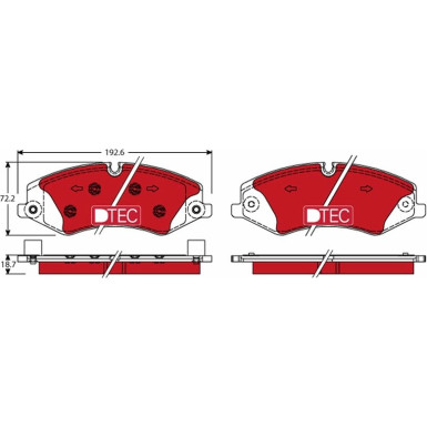 GDB1898DTE Bremsbelagsatz, Scheibenbremse DTEC COTEC