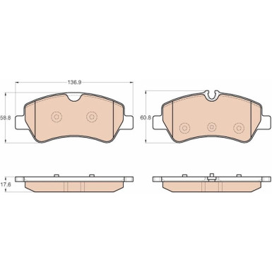 GDB1968 Bremsbelagsatz, Scheibenbremse