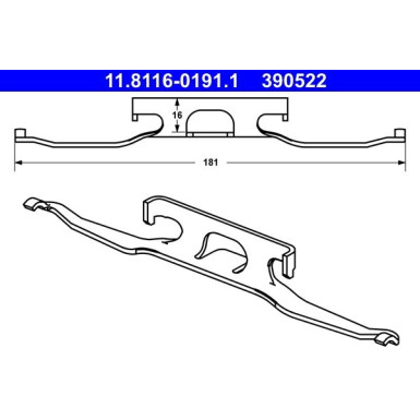 2 x ATE Feder, Bremssattel | 11.8116-0191.1