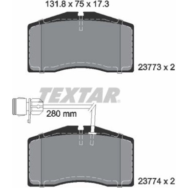 Textar Bremsbelagsatz, Scheibenbremse Q+ 2377301