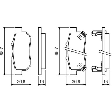 0 986 494 392 Bremsbelagsatz, Scheibenbremse