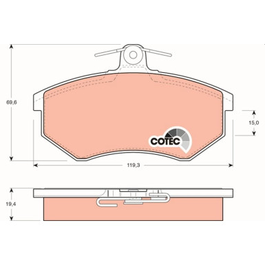 TRW Bremsbelagsatz, Scheibenbremse COTEC GDB826