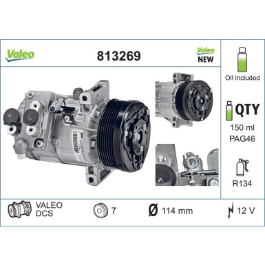 813269 Kompressor, Klimaanlage VALEO ORIGINS - NEW O.E. TECHNOLOGIE