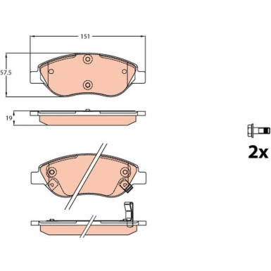 GDB2228 Bremsbelagsatz, Scheibenbremse