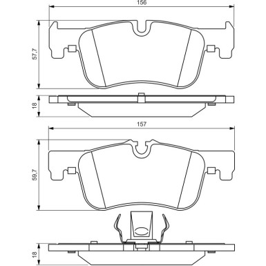 BOSCH Bremsbelagsatz, Scheibenbremse 0 986 494 561