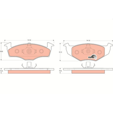 TRW Bremsbelagsatz, Scheibenbremse COTEC GDB1306